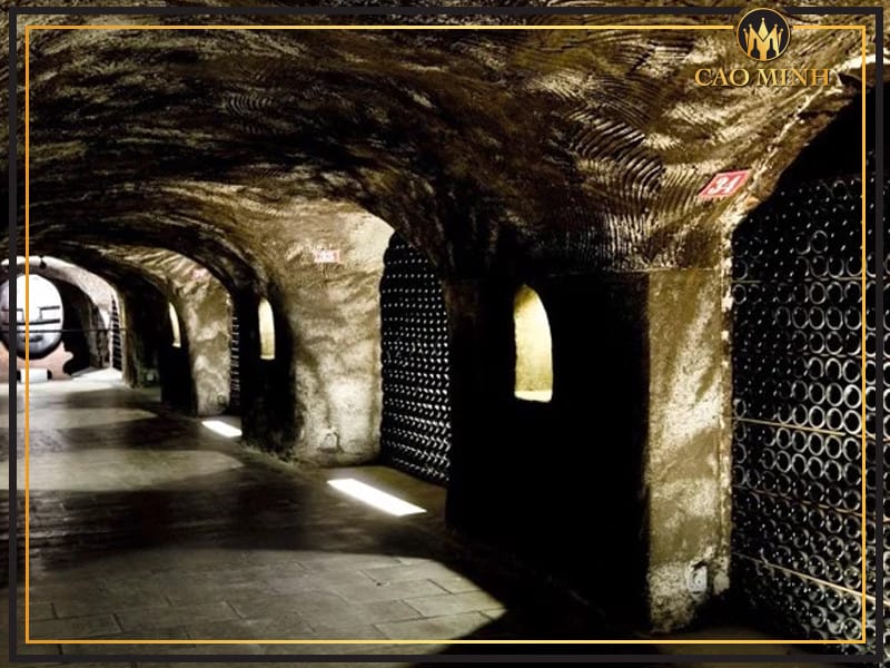 Hầm chứa rượu vang Champagne Moet
