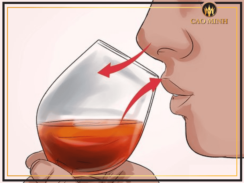 Ngửi mùi của rượu Cognac