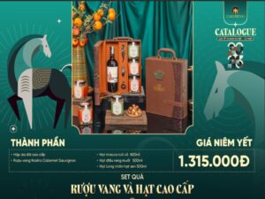 Hộp quà tết rượu bọc da cao cấp kèm hạt dinh dưỡng
