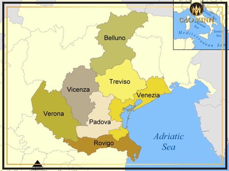 Địa lý khu vực làm vang Veneto