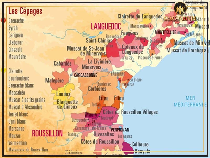 bản đồ languedoc roussillon