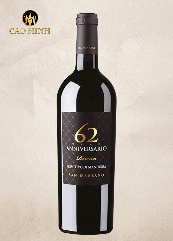 Rượu Vang Ý 62 Anniversario Primitivo di Manduria DOP Riserva
