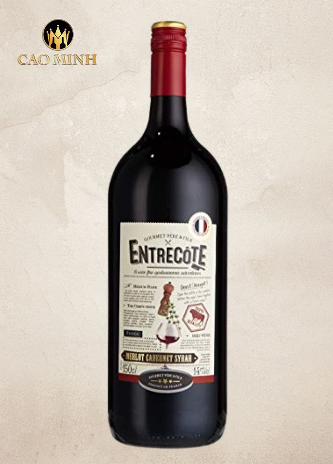 Rượu Vang Pháp Entrecote Merlot Cabernet Syrah 1.5L