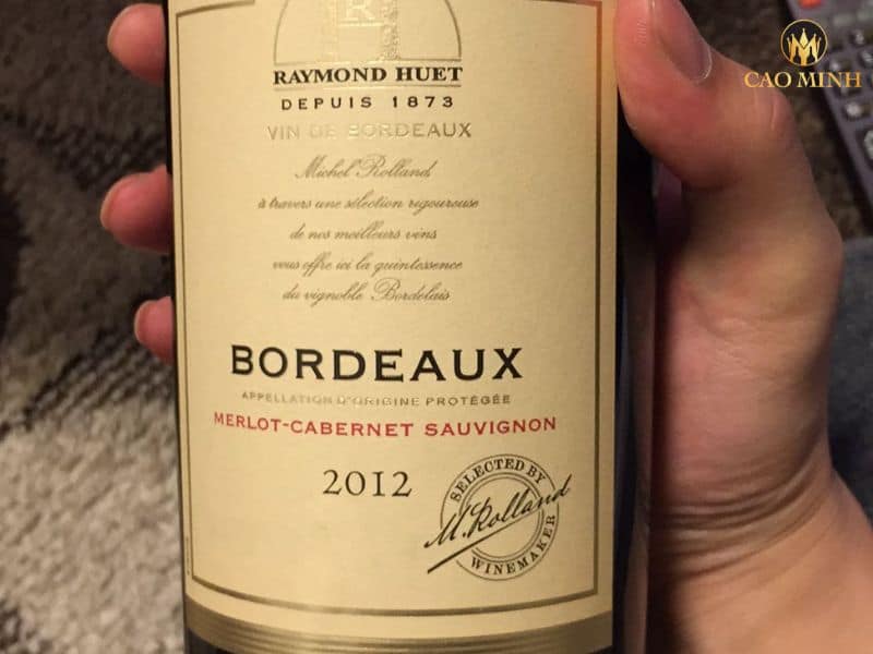 Nếm thử hương vị tuyệt vời của chai rượu vang Bordeaux Raymond Huet Merlot Cabernet Sauvignon