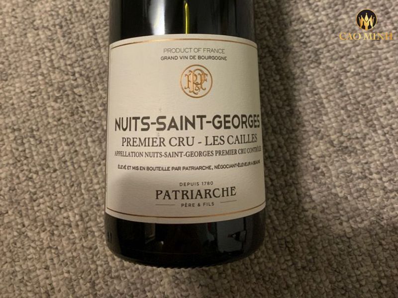 Nếm thử hương vị tuyệt vời của chai rượu vang Patriarche Nuits Saint Georges Les Cailles Premier Cru