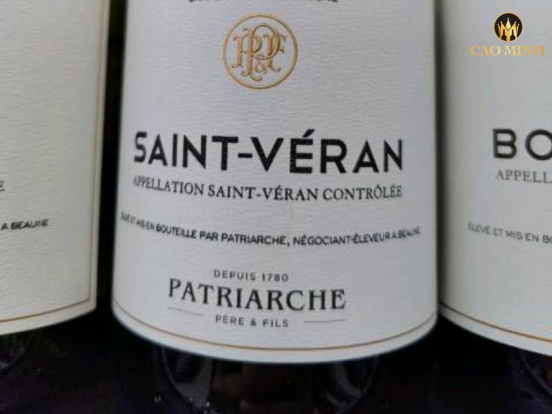 Nếm thử hương vị tuyệt vời của chai rượu vang Patriarche Saint-Véran