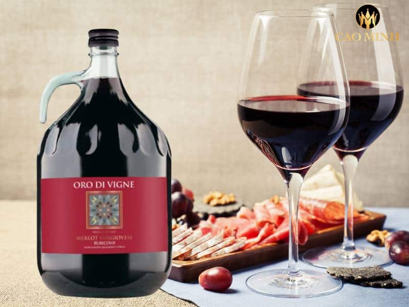 Tìm hiểu về chai vang đỏ Ý Oro Di Vigne Merlot Sauvignon Rubicone 3L
