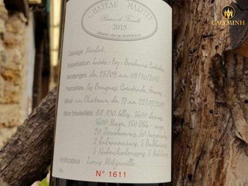 Nếm thử hương vị tuyệt vời của chai rượu vang Château Martet Réserve de Famille