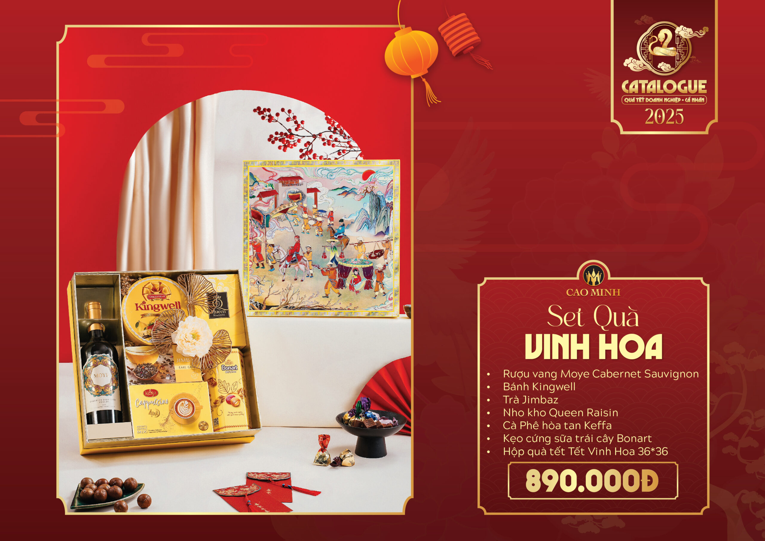 hộp quà tết vinh hoa 890k