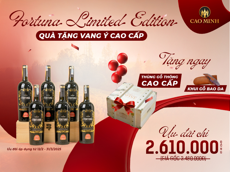 [COMBO QUÀ TẶNG] Mua Vang Ý Fortuna Limited Edition Nhận Ngay Quà Chất