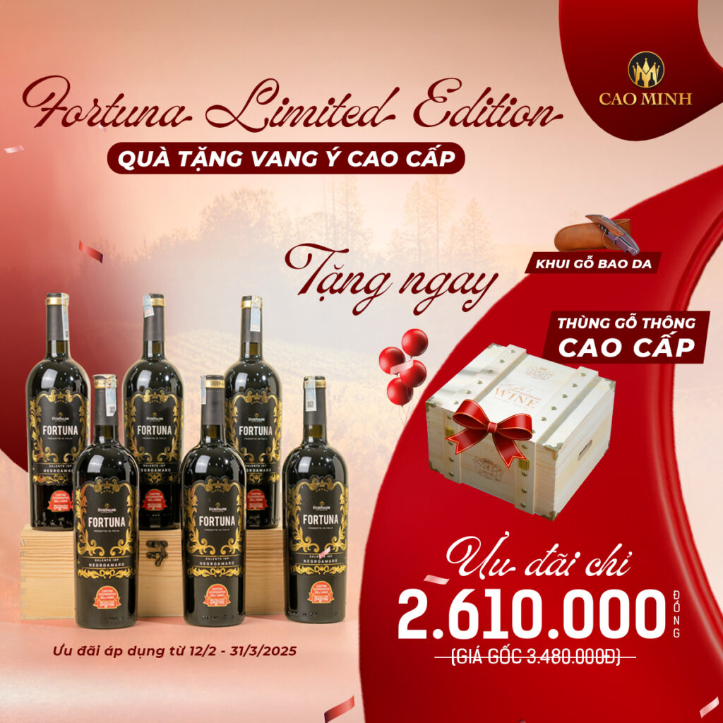 Combo 06 chai Tặng ngay Thùng gỗ thông Premium + Khui gỗ bao da