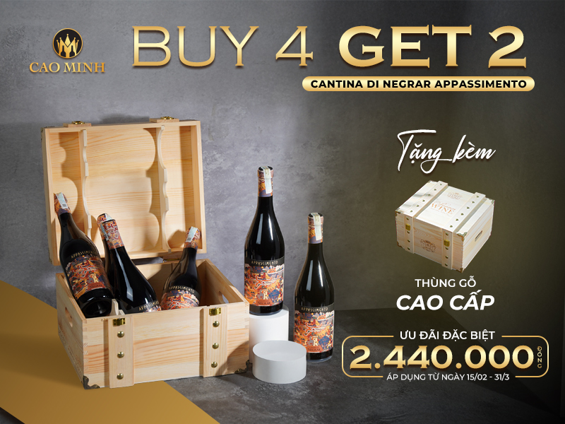 [BUY 4 GET 2] Vang Ý Cantina Di Negrar Appassimento - Tặng Kèm Thùng Gỗ Chỉ 2.440.000Đ