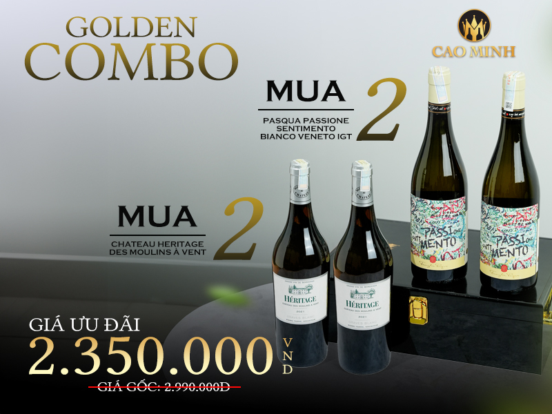 COMBO VÀNG CHO MÙA HÈ 2025 - MUA 4 CHAI VANG GIÁ CHỈ 2.350.000VND