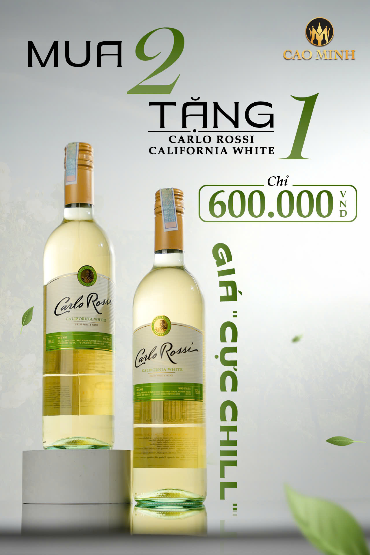 MUA 2 TẶNG 1 Carlo Rossi California White chỉ 600.000 đồng