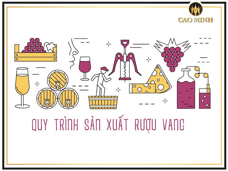 Quy trình sản xuất rượu vang gồm 5 bước chính