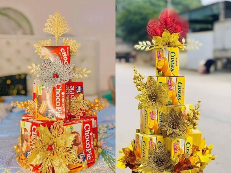 Một ngọn tháp rực rỡ sắc màu được xây dựng công phu