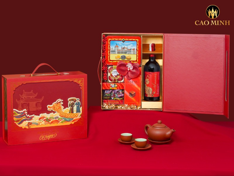 Hộp quà Tết Hương Tết Cổ Truyền - Rượu Vang Cao Minh 2026