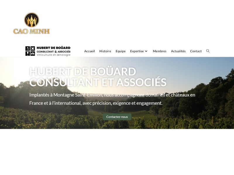 Hubert de Boüard không chỉ là chủ sở hữu của Château Angélus (Grand Cru Classé A) mà còn là một chuyên gia tư vấn hàng đầu