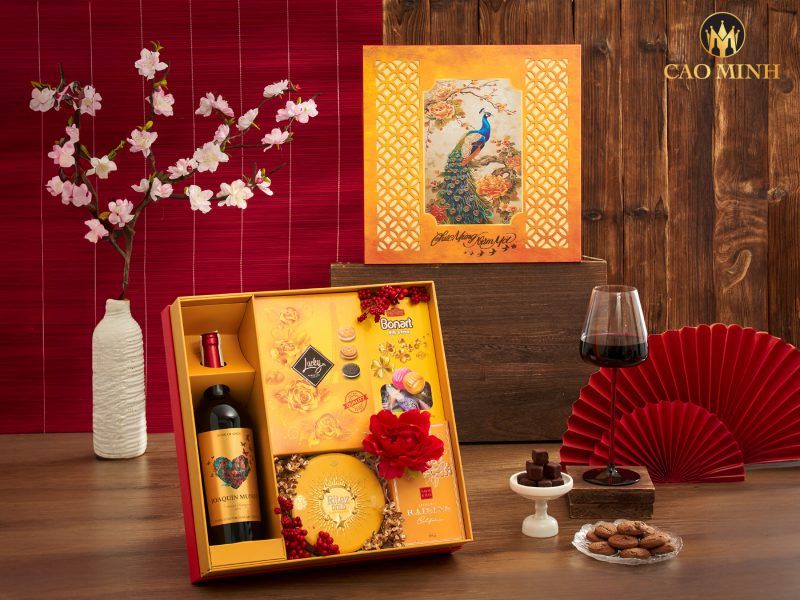 Hộp quà Tết Kim Phúc Tân Niên - Rượu vang Cao Minh 2026