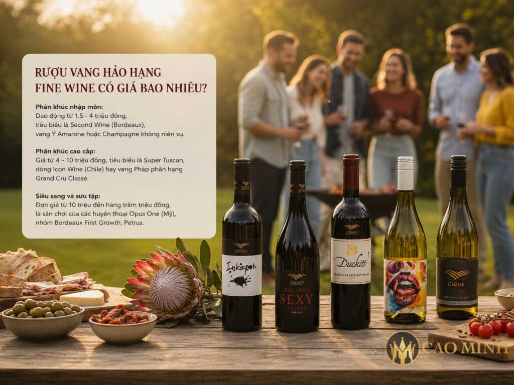Rượu vang hảo hạng Fine wine có giá bao nhiêu?