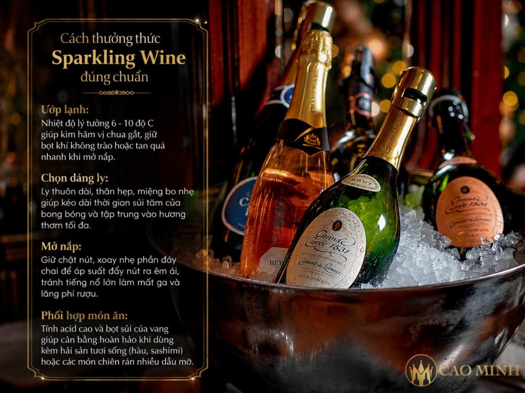 Các loại Sparkling Wine nổi tiếng hiện nay