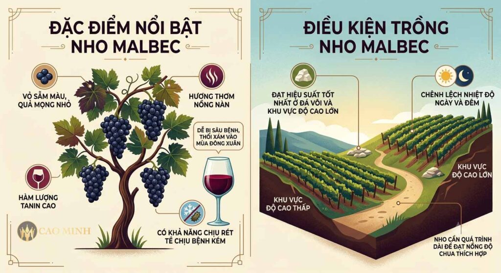 Tìm hiểu về giống nho Malbec với đặc điểm nổi bật
