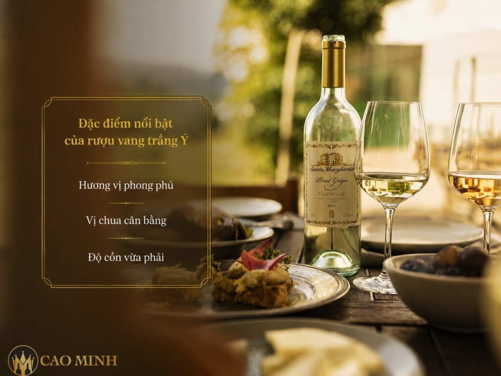 Rượu vang trắng Ý có vị chua cân bằng, hương vị phong phú