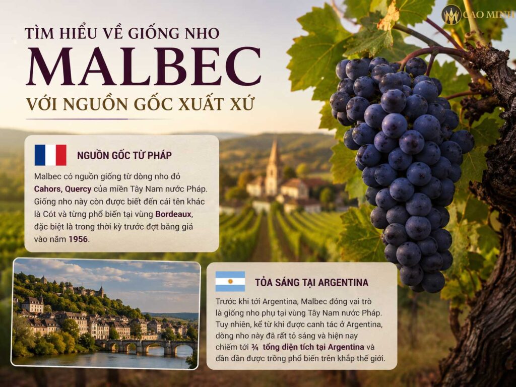 Malbec đang là giống nho sản xuất rượu vang nổi tiếng trên thế giới