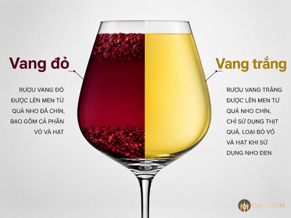 Hàm lượng tannin trong vang đỏ cao hơn so với vang trắng