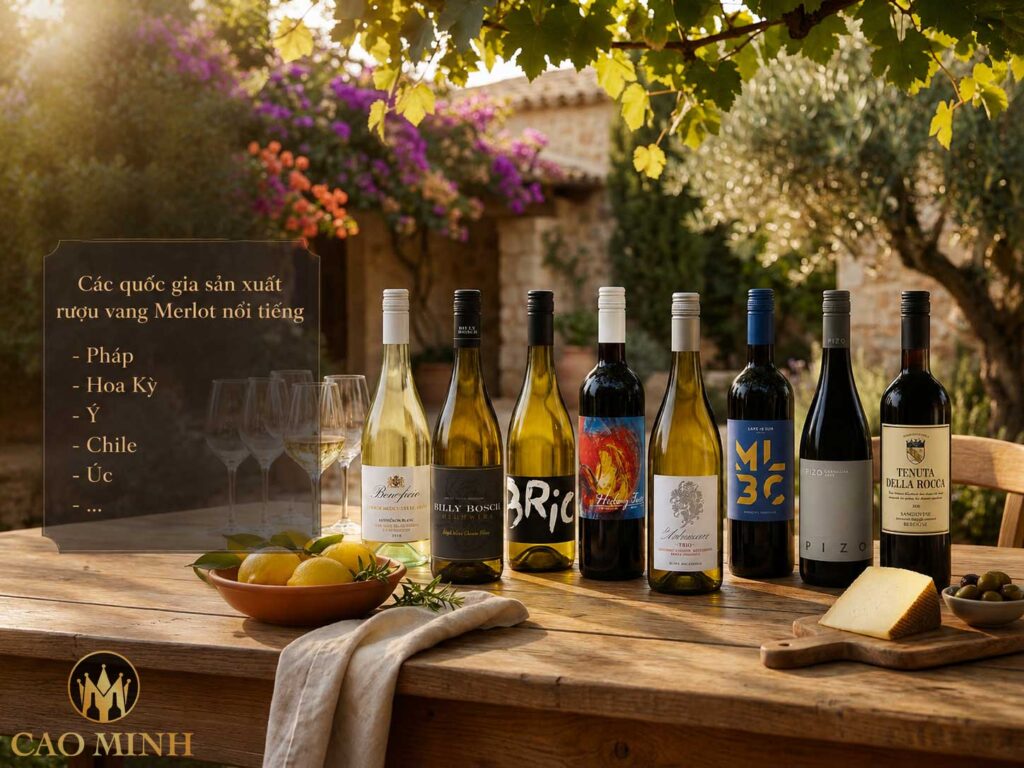 Các quốc gia sản xuất rượu vang Merlot nổi tiếng