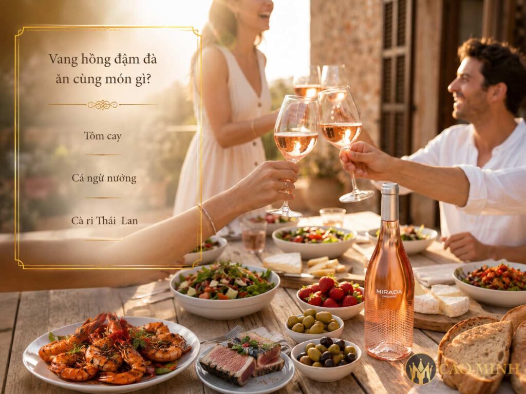 Vang hồng đậm đà ăn cùng món gì