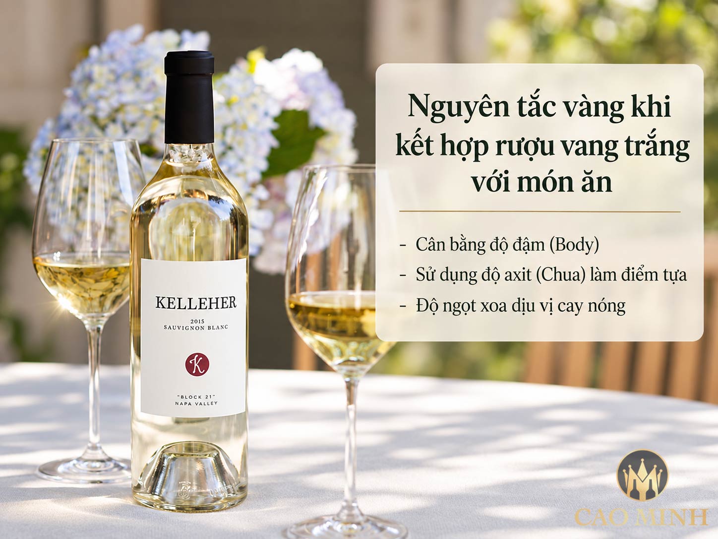 Các loại rượu vang trắng uống với món gì? Gợi ý kết hợp chuẩn vị