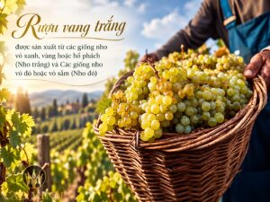 Rượu vang trắng được sản xuất như thế nào? Từ trái nho đến chai vang thành phẩm